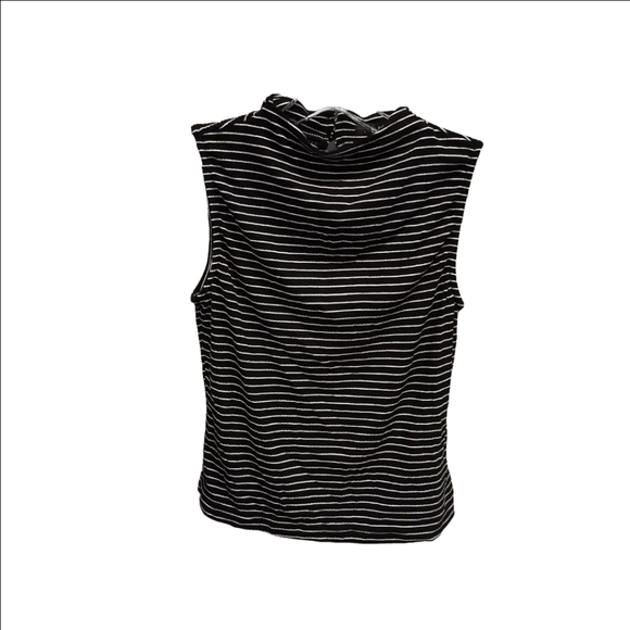 NWT Lulu's Irresistibly Chic Black Striped Funnel Neck Tank Top - Picture 4 of 10